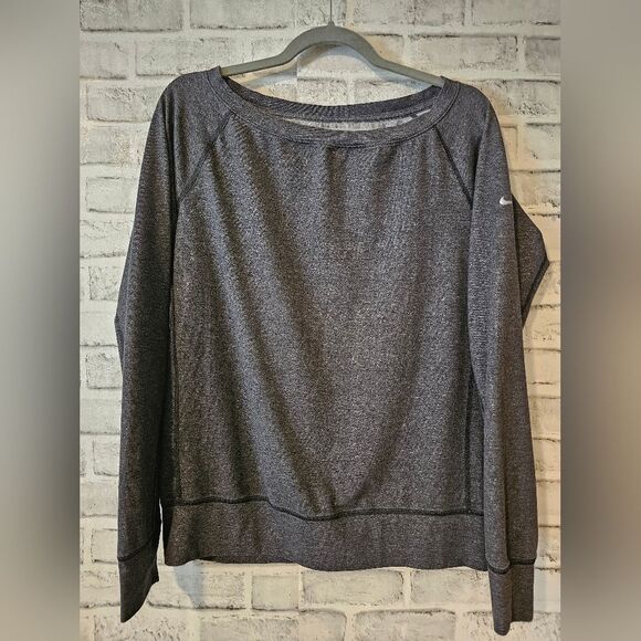 Nike Tops - Nike Dri-Fit women's long sleeve, gray scoop neck, light weight, size Medium
